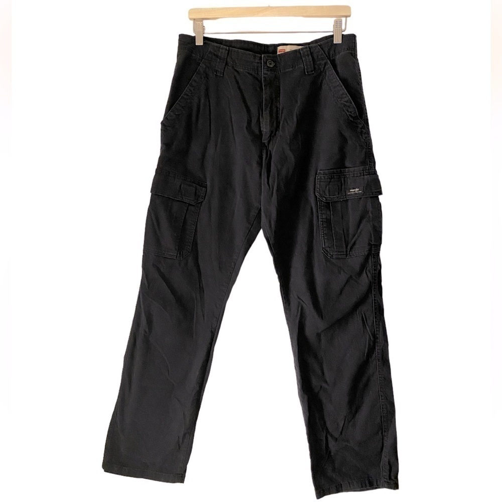 WRANGLER RELAXED FIT MENS BLACK CARGO WORKPANTS SIZE 32x32